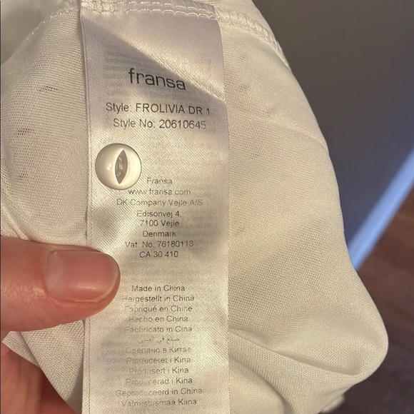 Fransa Elegant White Midi Dress with eyelet design - Picture 2 of 11